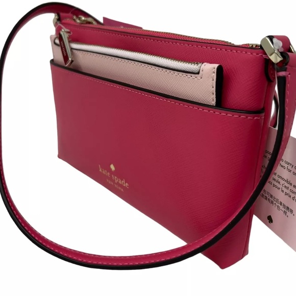 Kate Spade Two Piece Sadie Saffiano Leather Pink Crossbody Bag and Insert $249 - Picture 4 of 7